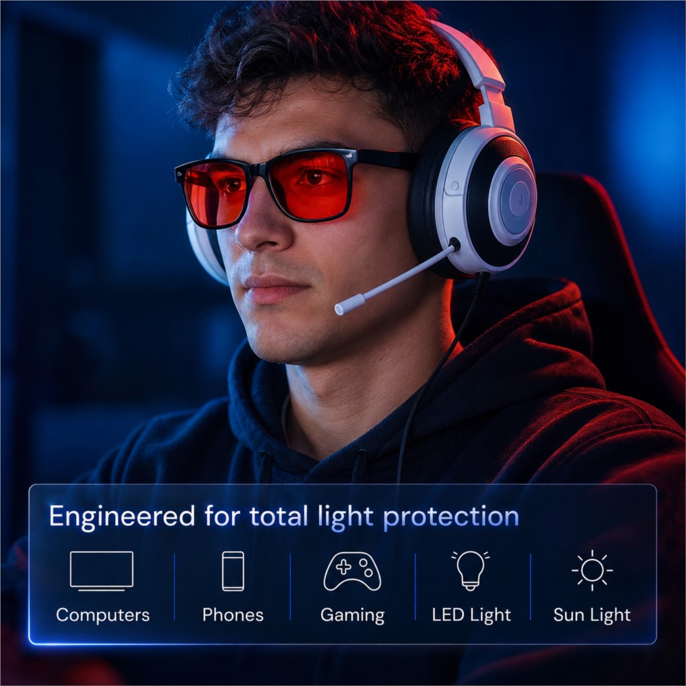 แว่นตาเกมมิ่งป้องกันแสงสีฟ้าขั - Photography Lighting Game บทวิจารณ์และราคา