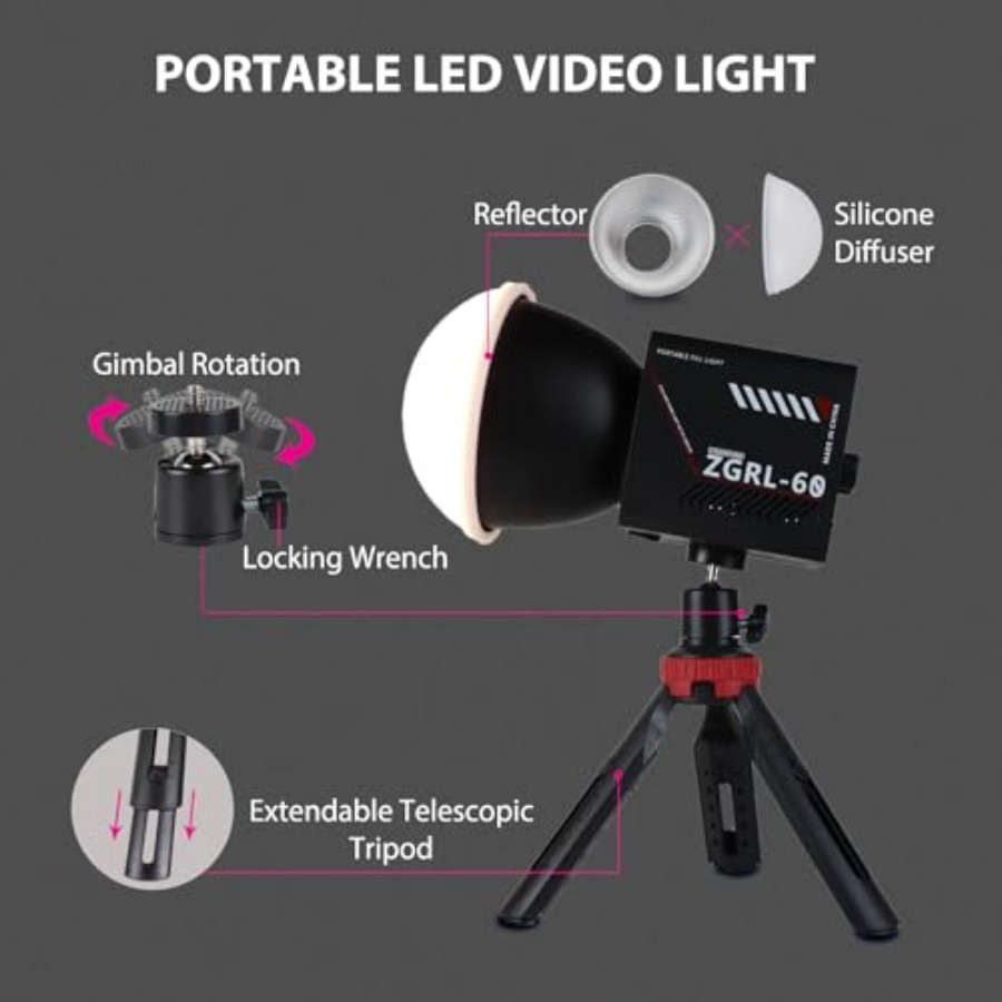 ไฟวิดีโอ LED COB 60W แบบพกพาพร - Photography Lighting Handheld บทวิจารณ์และราคา