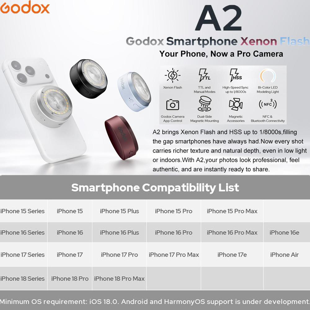 แฟลชสำหรับสมาร์ทโฟน GODOX A2 แ - Photography Lighting Brands บทวิจารณ์และราคา