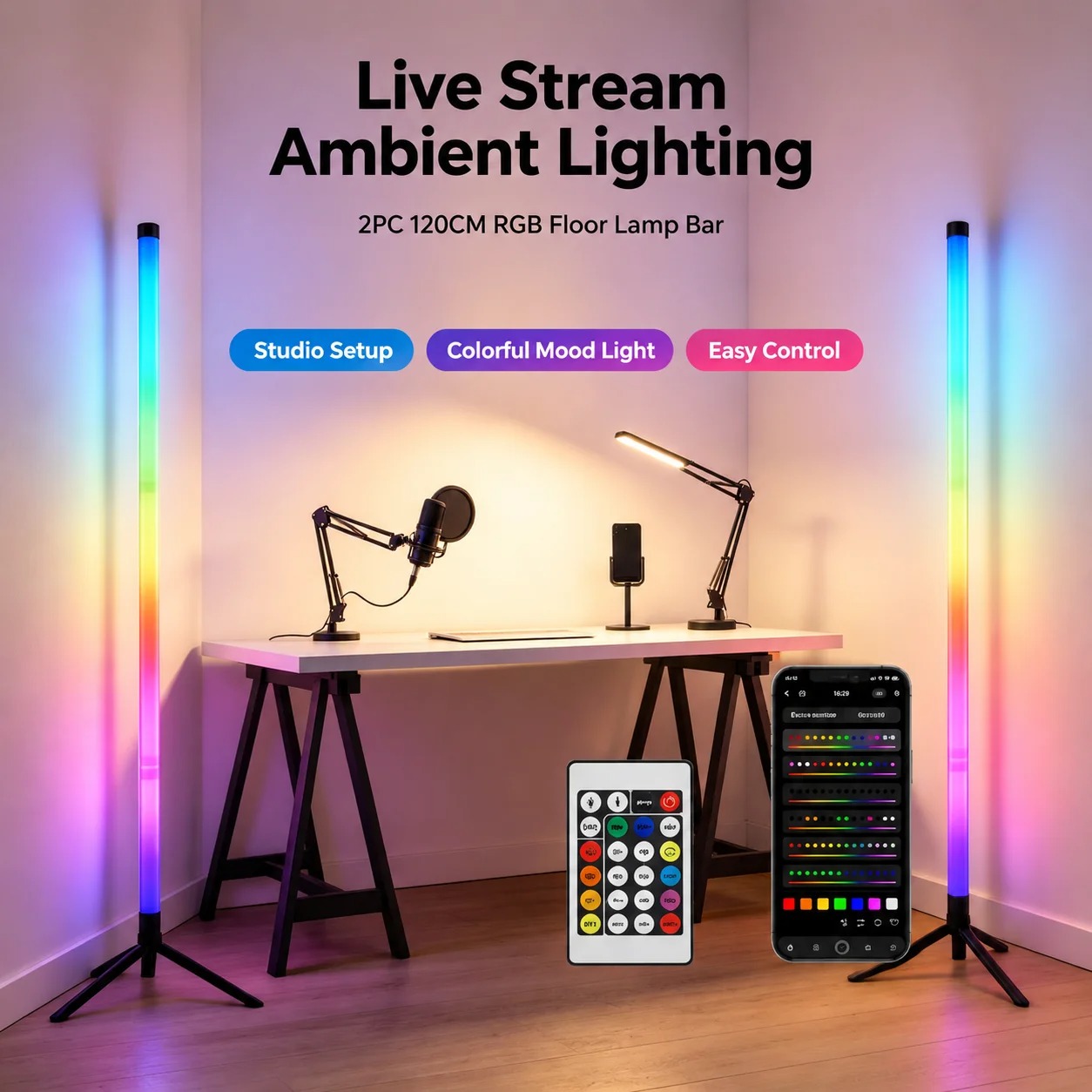 โคมไฟตั้งพื้น RGB ขนาด 120 ซม. - Photography Lighting Game บทวิจารณ์และราคา