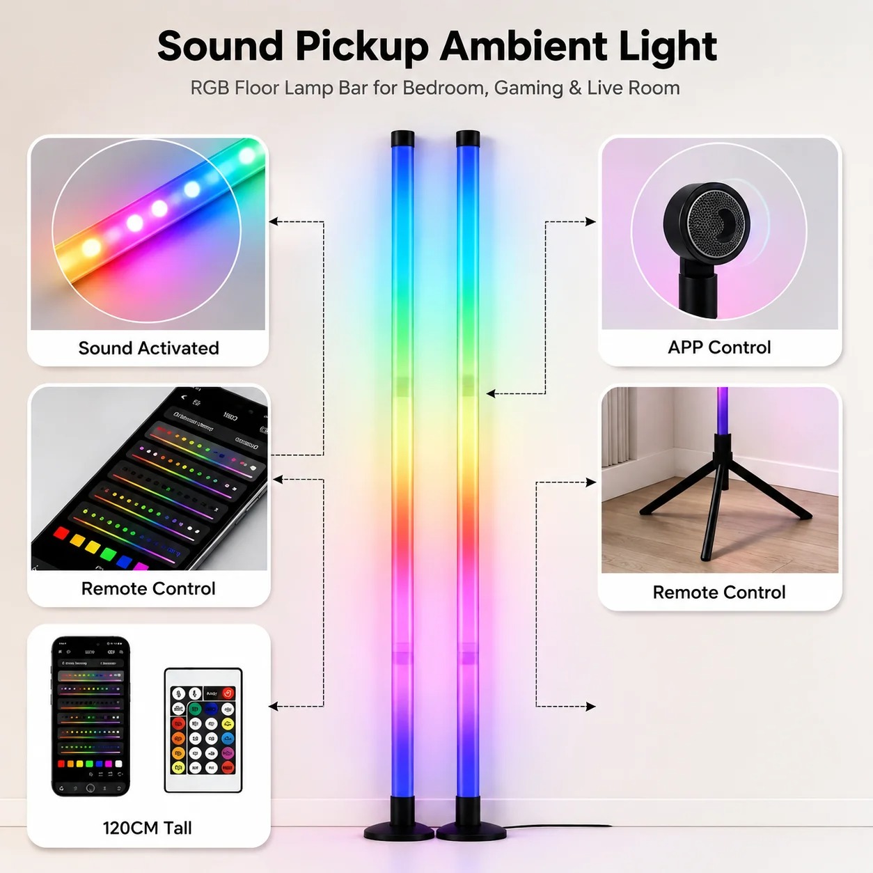 โคมไฟตั้งพื้น RGB ขนาด 120 ซม. - Photography Lighting Game บทวิจารณ์และราคา